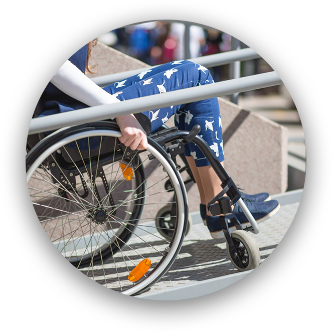 Image of wheelchair on a ramp